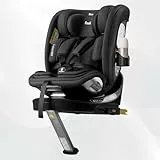 Kindersitz Reboarder 360 Drehbar mit Isofix - 0–12 Jahre (40–150 cm）i-Size Kindersitz Auto,FWF und RWF,Verstellbare Kopfstütze/Rückenlehne mit Liegeposition und Getränkehalter,Schwarz