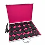 NEWFUN Hot Stone Massage Set, 30 Stück Heiße Massagesteine aus Basalt, Tragbare Massagesteine mit Heizung, Geeignet für den Heimgebrauch, Ideal für Spa, Massagetherapie, Entspannung