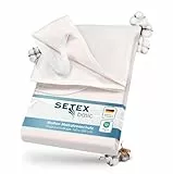 SETEX – Molton Matratzenschoner 160x200 naturfarben – Matratzenauflage für Bettmatratzen 15-22cm Höhe – Matratzenschutz Fixspannauflage mit Eckgummis – STANDARD 100 by OEKO-TEX geprüft & zertifiziert