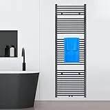 VILSTEIN® Badheizkörper [180x60cm] - Handtuchheizkörper Elektrisch Nutzbar - Handtuchtrockner Badezimmer - Handtuch Heizkörper Bad mit Seitenanschluss - Handtuchheizung - Wandheizkörper (Schwarz)