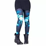 cosey - Bedruckte Bunte Leggins (Einheitsgröße) Verschiedene Leggings Designs, Jellyfish, Einheitsgröße