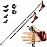 Attrac Wanderstöcke Faltbar - 69-136 cm Nordic Walking Stöcke - Aluminium Trekkingstöcke Mit Anti-Shock Dämpfung – Leicht, Verstellbar und rutschfest für Wandern und Outdoor