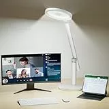 Honeywell Schreibtischlampe,H6 Sunturalux Eye-Care LED Tischlampe Dimmbar, 800LM Tischleuchte Mit Timer, Tischlampe Led mit Touch-Steuerung für Arbeitszimmer, Schlafzimmer (Weiß)