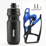 OSIGEI Fahrrad Flaschenhalter Set mit 650ml Trinkflasche – Ultra-leicht, Carbon-Optik Sportflasche, Geeignet für MTB & Rennrad – Inklusive 2 Montageschrauben & Inbusschlüssel (schwarz blau + schwarz)