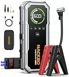 8000A Starthilfe Powerbank mit Kompressor 160PSI, 12V Auto Starthilfe Powerbank für alle Benzin und 12L Diesel, 20000mAh Starthilfegerät mit Starthilfekabel, 600 Lumen LED-Licht und LCD-Bildschirm