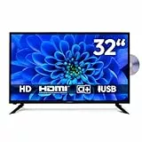 MEDION 80 cm (32 Zoll) HD Fernseher (integrierter DVD-Player, Triple Tuner Receiver DVB-T2 DVB-C DVB-S2, 2 x HDMI, USB, Kopfhöreranschluss, AV in, Mediaplayer, CI+, MD 832001)