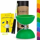 Diabolo Freizeitsport Jonglier-Set Basic (grün) - Diabolo mit Aluminium-Handsticks, Ersatzschnur, Anleitung. Perfekt für Kinder, Einsteiger & Anfänger