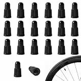 YPYMOD 20 Stück Fahrrad Presta Ventil Staubkappe, Fahrradreifen Ventilkappen Set für Fahrradreifen Ventilkappen, Schwarz