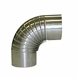 Kamino Flam Bogenknie silber, Winkel von 90°, Abgasrohr aus feueraluminiertem Stahl, rostfreier Rohrbogen, geprüft nach Norm EN 1856-2, Durchmesser: ca. 100 mm