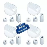 VIOKS SET 4x Drehknopf Herd Weiß Ø38mm Schalter Herd Universal mit Adaptern - Knöpfe & Schalter für Backöfen & Herde/Elektroherd Ersatzteile