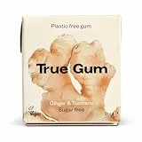 True Gum: INGWER & KURKUMA / Plastikfreier Kaugummi / Biologisch Abbaubar / Vegan / 21 g