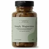 Simply Focus – Simply Magnesium – 60 Kapseln Kombination aus 7 Magnesiumverbindungen – Unterstützt die Muskelfunktion und das Elektrolytgleichgewicht – Vegan, glutenfrei laktosefrei