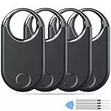 Air Tracker Tags 4er Pack (nur für iOS), Schlüsselfinder kompatibel mit Apple Find My APP, Bluetooth Tracker für Gepäck, Finder für Schlüssel, Koffer, Smart Key Finder mit Austauschbarer Akku