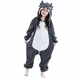 CarRivb Kids Schwarzer Drache Onesie Suit Hooded Pyjamas Halloween Weihnachten Cosplay Kostüm für Jungen & Mädchen (5-6 Jahre)
