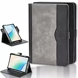 hülle Kompatibel für Hannspree HannsNote2 10-Zoll eReader Hülle Case Schutzhülle 360-Grad-Drehung Multi-Viewing Angels PU Leder Stand Folio Cover Schwarz