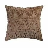Hoisy 1Pcs Kissenhülle Nackenrolle, Tan Tomi Kissenbezug Dreiecksgeometrie Samt 45X45CM für Sofa Schlafzimmer Zuhause Zierkissenbezüge