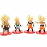Aristo Solutions 4-teiliges Anime Chibi Figuren Set - Mini Action Manga Sammelfiguren mit Standfuß - Kämpfer & Helden Stil für Anime Fans - Deko, Geschenk & Vitrine - Z Gold Fighter Set