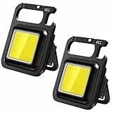 Linkax Mini Taschenlampe Schlüsselanhänger 2 Stück, Kleine Nikolaus Geschenke für Männer Weihnachtsgeschenke Wichtelgeschenke, Wiederaufladbare LED Licht 800 Lumen mit Magnet 4 Modi für Auto Camping