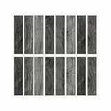 RoomMates Wandaufkleber, Holz, Used-Look, Vinyl, Schwarz, 2 Sheets 17.25 inches x 36.5 inches