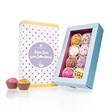 CHOCOLISSIMO - Schokolade Geschenk Geburtstag - Pralinen Geschenk - mit Alkohol - 8 handgemachte Cupcakes Pralinen - Kleines Geschenk für Frauen, Männer, Papa, Mama, Partner, beste Freundin