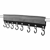 ProPlus Universal Hakenleiste 58 cm – Für Zelt und Markise, Befestigung mit Keder und Klettband – 8 Haken, Kunststoff – Schwarz