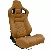 AUTO-STYLE Sportsitze 'GK' - Beige Kunstleder - Doppelseitig Verstellbare Rückenlehne - inkl. Laufschienen
