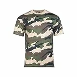 Mil-Tec Tarn T-Shirt Herren • Camouflage T-Shirt aus Baumwolle • BW Camo • Bequemes Kurzarm Army Shirt für Outdoor, Sport oder Freizeit • Bundeswehr Flecktarn-Shirt