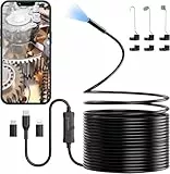 Endoskopkamera mit Licht, Ennovor 1920 HD Endoskop-Kamera Handy mit 8 LED Licht, Kein WLAN Erforderlich Inspektionskamera Wasserdichtes IP67 Kanal-Kamera für Android & iOS, Tablet (32,8 ft/10m)