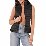 Amazon Essentials Damen Leichte, Wasserbeständige Pufferweste, Verstaubar, Schwarz, L