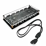 JZK 5 V 3-poliger ARGB-Hub mit Gehäuse, inklusive Verlängerungskabel, 5 V 3-poliger RGB-LED-Splitter-Hub mit SATA/IDE-Anschluss, doppelseitiges Klebeband auf der Rückseite