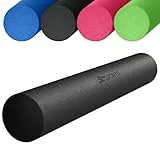 ScSPORTS® Pilatesrolle - 90 x 15 cm, Schaumstoff, Schwarz - Faszienrolle, Fitness Massagerolle, Schaumstoffrolle für Yoga, Massage, Pilates, Physiotherapie, Rücken, Beine, Arme, Wirbelsäule