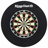 Kings Dart Dart-Set Profi | Hochwertige Sisal Steel-Dartscheibe + Dart-Surround | dünne Spider-Feldbegrenzung | Tunierdartscheibe nach WDF Standard| Markenqualität