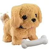 YOUYIKE Hund Spielzeug Kinder, Plüschtier Spielzeug Hund der Läuft und Bellt, Ostergeschenke Interaktives Plüschtier mit Gehen, Bellen, Schwanzwedeln fur Kinder Spielzeug