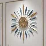 GANDDOBE große Wanduhr Metall dekorativ, 70 cm Mid Century Silent Non-Ticking, Modern Home Dekorationen für Wohnzimmer, Schlafzimmer, Esszimmer, Büro