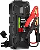 Booster Auto Starthilfe Powerbank 3000A: Starthilfegerät 12V für 8,0L Benzin & Diesel Motor, Jump Starter mit intelligenten Starthilfekabeln & integriertem Sicherheitssystem, PD65W Schnellladung & LED