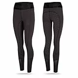 Eskadron Riding Tight Reithose Damen Deepgrey | Sommerreithose leicht & atmungsaktiv | Reitleggings mit Grip | Reitsport-Hosen für Damen | Reitleggins mit Handy-Taschen | Elastische Reiterhose