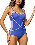 STARBILD Nahtloser Shapewear Bodysuit Damen – Bauchkontrolle & Po-Lifting, Formender Taillenslip mit String & Verstellbaren Trägern, Ultraleichter Kompressionbody, Strukturmuster - Blau L