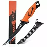Golden Bird Filetiermesser Fisch 16,5cm Fischmesser 5Cr15mov Filitiermesser scharf Fisch Full Tang Ausbeinmesser profi mit Scheide zum Filetieren und Entbeinen mit rutschfesten Griffen