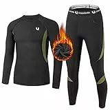 UNIQUEBELLA Thermo Unterwäsche Set, Funktionswäsche Herren Skiunterwäsche Winter Suit Ski Thermo-Unterwäsche Thermowäsche Unterhemd + Unterhose