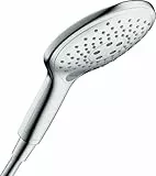 hansgrohe Raindance Select S - Duschkopf, Handbrause mit 3 Strahlarten, runde Duschbrause (150 mm), Brausekopf mit Antikalk-Funktion, Chrom, 28588000