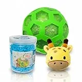 alldoro 68770 Squeeze & Anti-Stress Set 3-teilig, XXL Mesh-Ball, Squishy-Worms & Plüsch-Knautschball, abwechslungsreiche Fidget Toys ab 3 Jahre