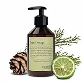 Jean & Len Handseife Bergamot & Cedarwood, reinigt beanspruchte Hände, für die tägliche Anwendung geeignet, Flüssigseife im Pumpspender, erfrischend-zitrischer Duft, vegan, 250 ml