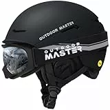 OutdoorMaster Skihelm Set,ELK MIPS Skihelm mit OTG Skibrille - MIPS Snowboard Helm Set für Männer, Frauen & Jugend