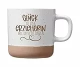Laser Tattoo Abschiedsgeschenk Erzieherin - 8 Motive zur Auswahl - weiße Keramik Tasse mit 360ml (Glück gehabt)