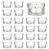 MATANA – 24 Elegante Teelichthalter - Teelichter Glas für Zuhause, 5cm Teelichthalter, Klar Teelichtgläser - Kerzenglas für Hochzeit, Dekorativ Kerzenglas, Teelicht Gläser für Standard-Teelichter