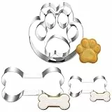 Ausstechformen Knochen, Pfote Plätzchen Ausstecher Set, 3 Stück Edelstahl Hundepfote Präge Plätzchenausstecher, Keksausstecher Cookie Cutter Geschenke für Hunde-Kekse oder Leckerlis Backen Basteln