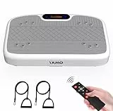 YAMO Vibrationsplatte Fitnessgerät YV20 | 99 Geschwindigkeitsstufen, 5 Programme, Fernbedienung & Widerstandsbänder | LED Touch Display, 150KG Kapazität, Vibrationsplatte für Frauen