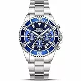 HANPOSH Herren Uhr Uhren Herren Chronographen Edelstahl Wasserdicht Armbanduhr Quarz Uhren mit Datum Business Casual Uhr für Männer