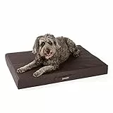 JAMAXX® Premium Hundekissen Hundematte Canvas Waschbar Orthopädisches Hundebett weich Memory Foam Visco-elastische Füllung, mittelgroße Hunde, Vintage Canvas Stoff, Matratze PDB1017 M 90x70 braun