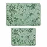 Mixibaby Badematten-Set 2-teiliges Weiche Badezimmerteppiche rutschfestes Schnell trocknend maschinenwaschbar Für Bad Dusche & WC 50x80 cm + 50x40 cm, Größe:50 x 80 cm + 50 x 40 cm, Farbe :Mint-Grün